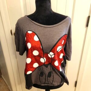 Disney parks glitter bow shirt